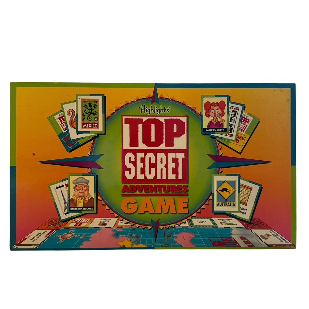Highlights Top Secret Adventures Game Kids Geography Spy Board Game Complete